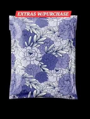 20ct. 10X13 Lavender Floral Polymailers Random Thank You Cards And Stickers